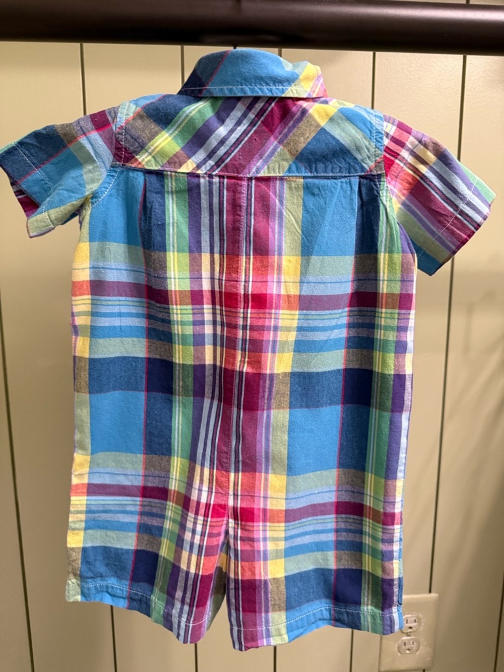 Polo Ralph Lauren Baby Boy Madras Plaid Romper - 9 Months - Picture 2 of 5